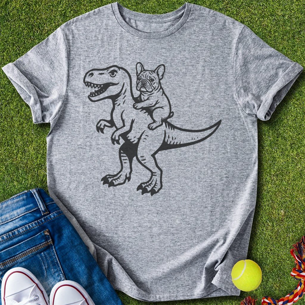Frenchie riding dino T-Shirt