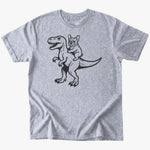 Frenchie riding dino T-Shirt - Sport Grey - Heartfur