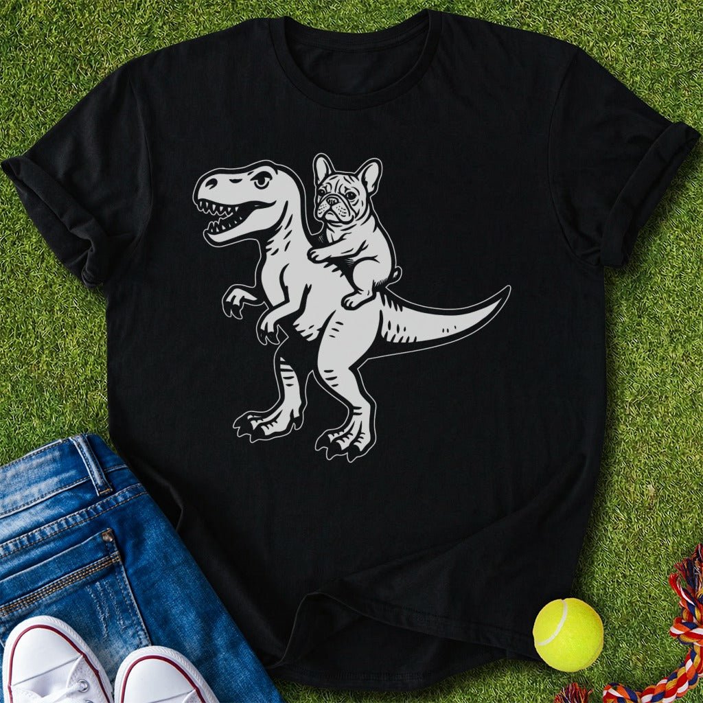 Frenchie riding dino T-Shirt
