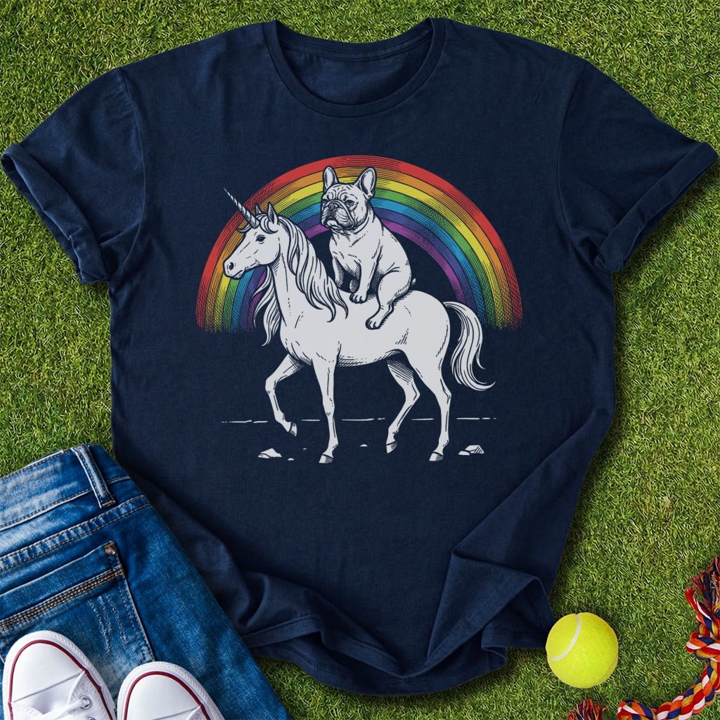 Frenchie Riding Unicorn T-Shirt