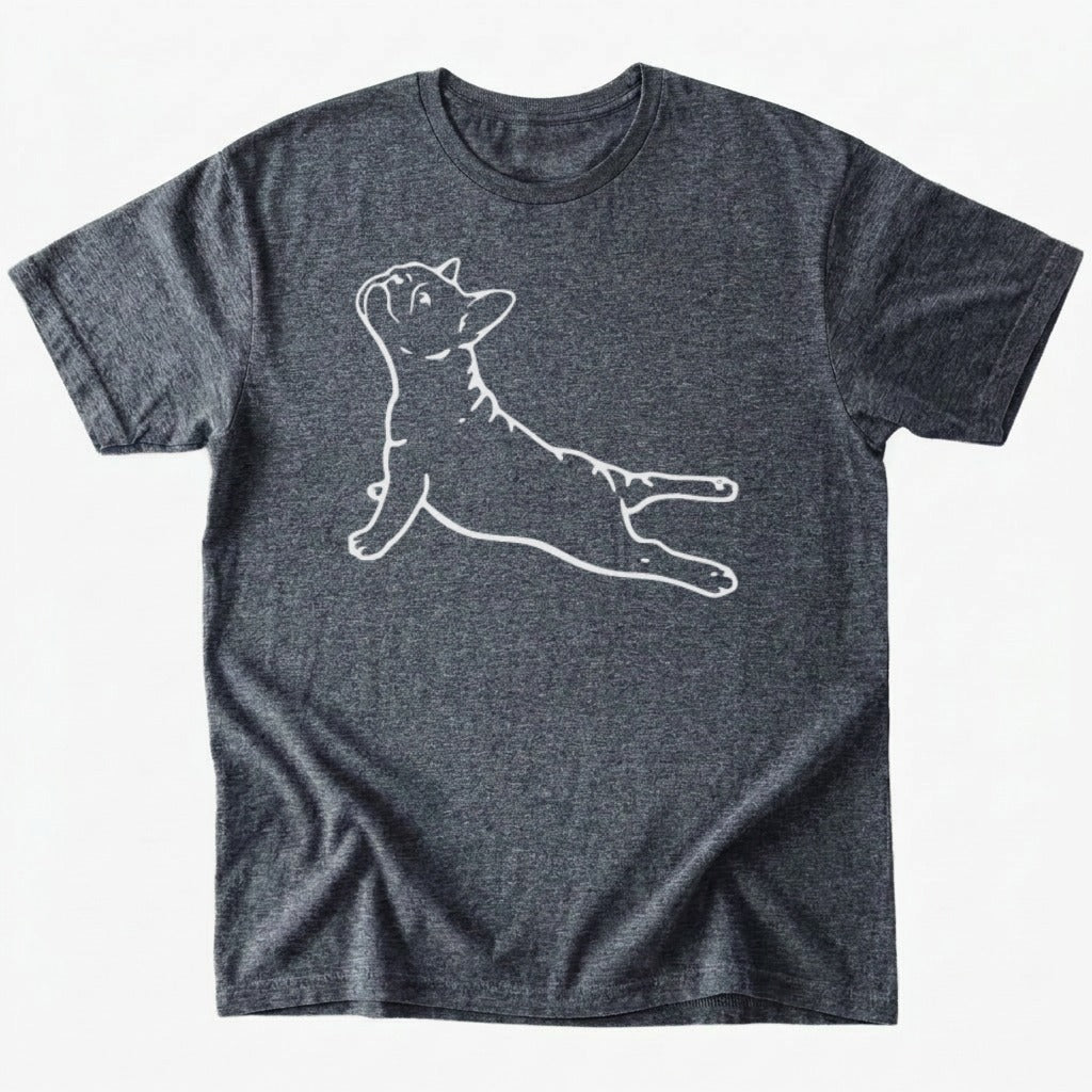 frenchie yoga T-Shirt - Dark Heather - Heartfur