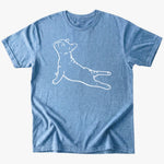 frenchie yoga T-Shirt - Heather Indigo - Heartfur
