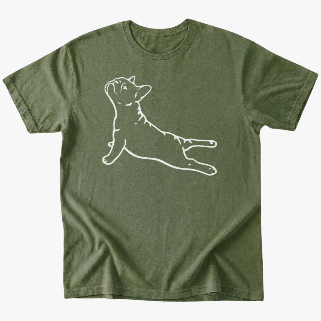 frenchie yoga T-Shirt - Military Green - Heartfur