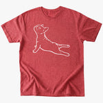 frenchie yoga T-Shirt - Heather Red - Heartfur
