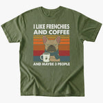 Frenchies and coffee T-shirt - Military Green - Heartfur