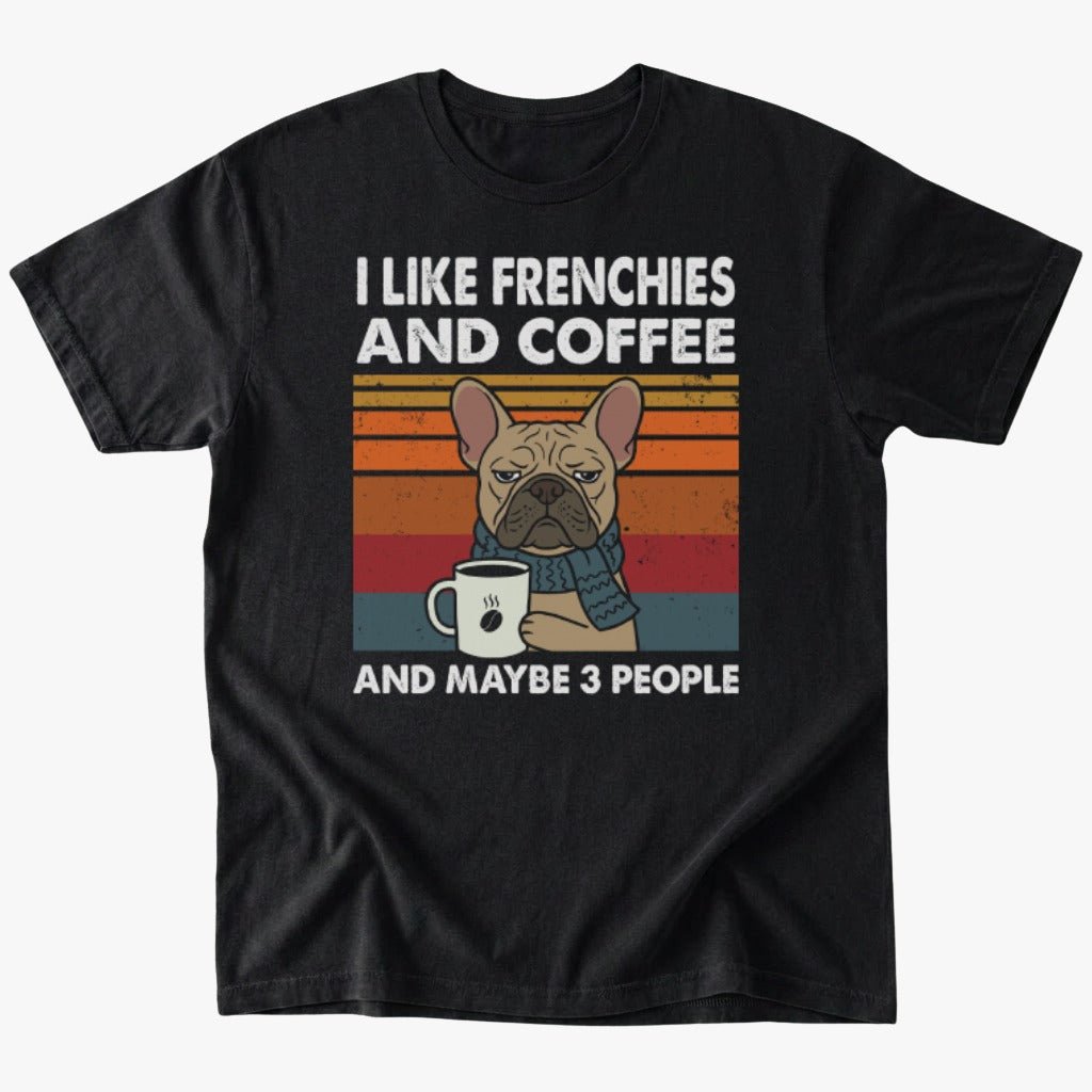 Frenchies and coffee T-shirt - Black - Heartfur