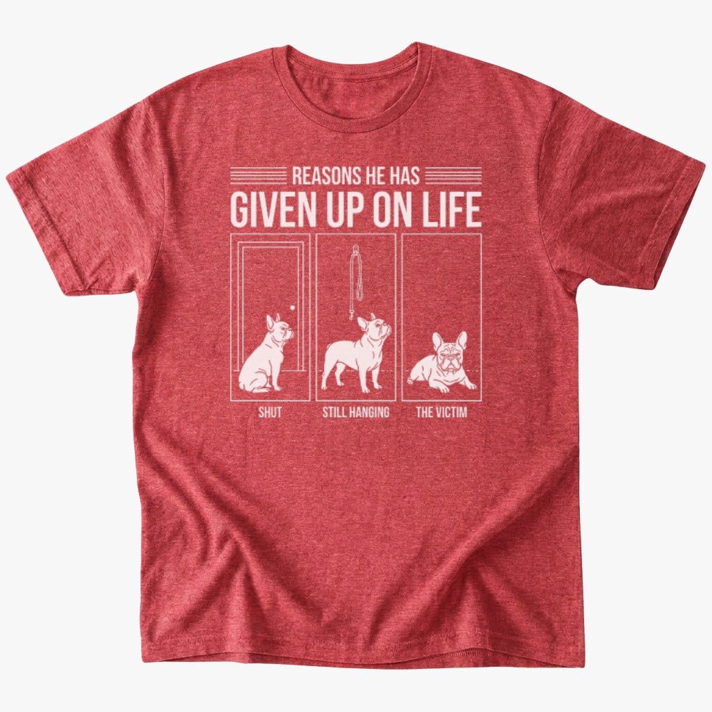 Given up on life T-shirt - Heather Red - Heartfur