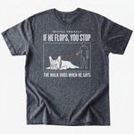 He flops. You Stop T-shirt - Dark Heather - Heartfur