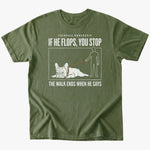 He flops. You Stop T-shirt - Military Green - Heartfur