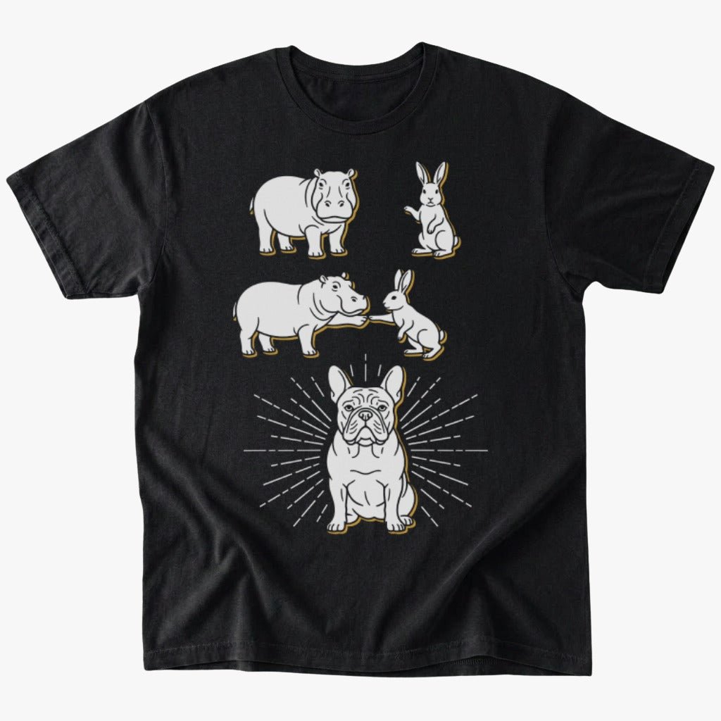 Hippo x rabbit T-shirt - Black - Heartfur