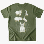 Hippo x rabbit T-shirt - Military Green - Heartfur