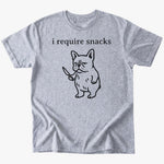 i require snacks T-Shirt - Sport Grey - Heartfur