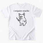i require snacks T-Shirt - White - Heartfur