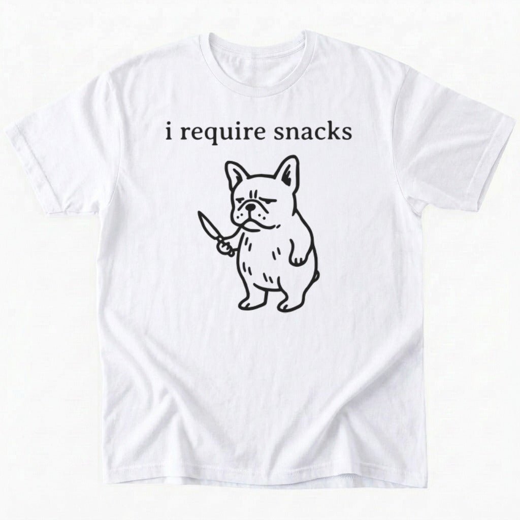 i require snacks T-Shirt - White - Heartfur