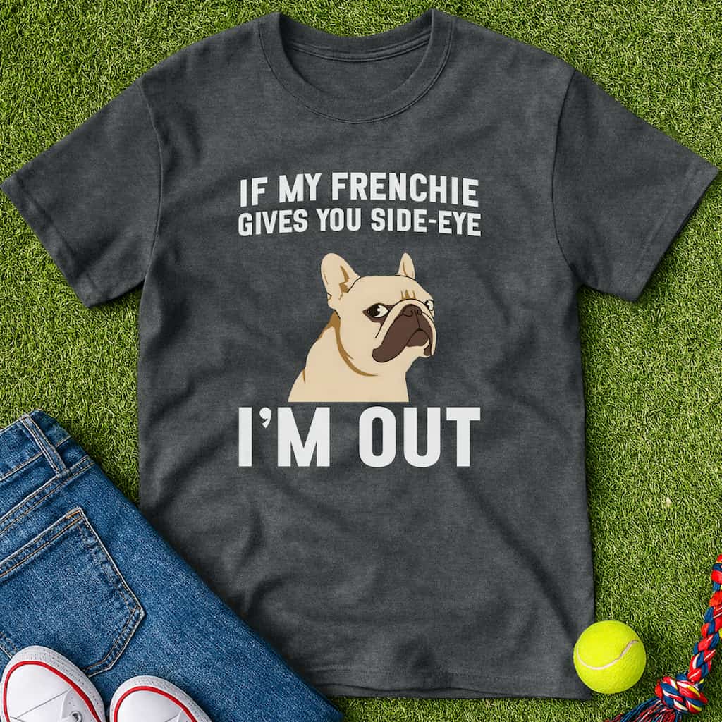 If my Frenchie gives you side-eye T-Shirt Dark heather / S Heartfur