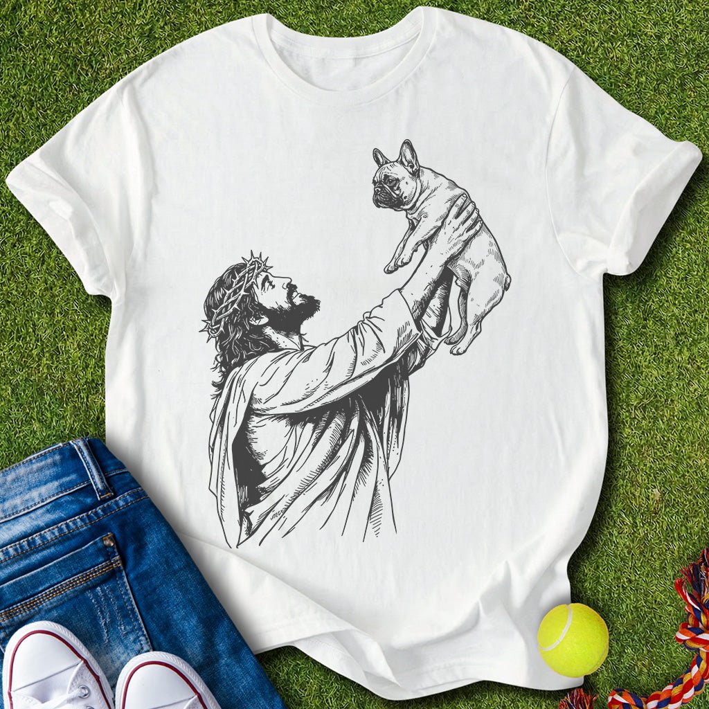 Jesus holding frenchie T-Shirt