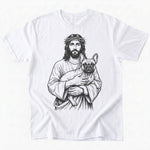Jesus x Frenchie T-Shirt - White - Heartfur