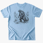 Kaiju walking frenchie T-Shirt - Light Blue - Heartfur