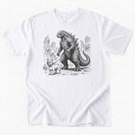 Kaiju walking frenchie T-Shirt - White - Heartfur