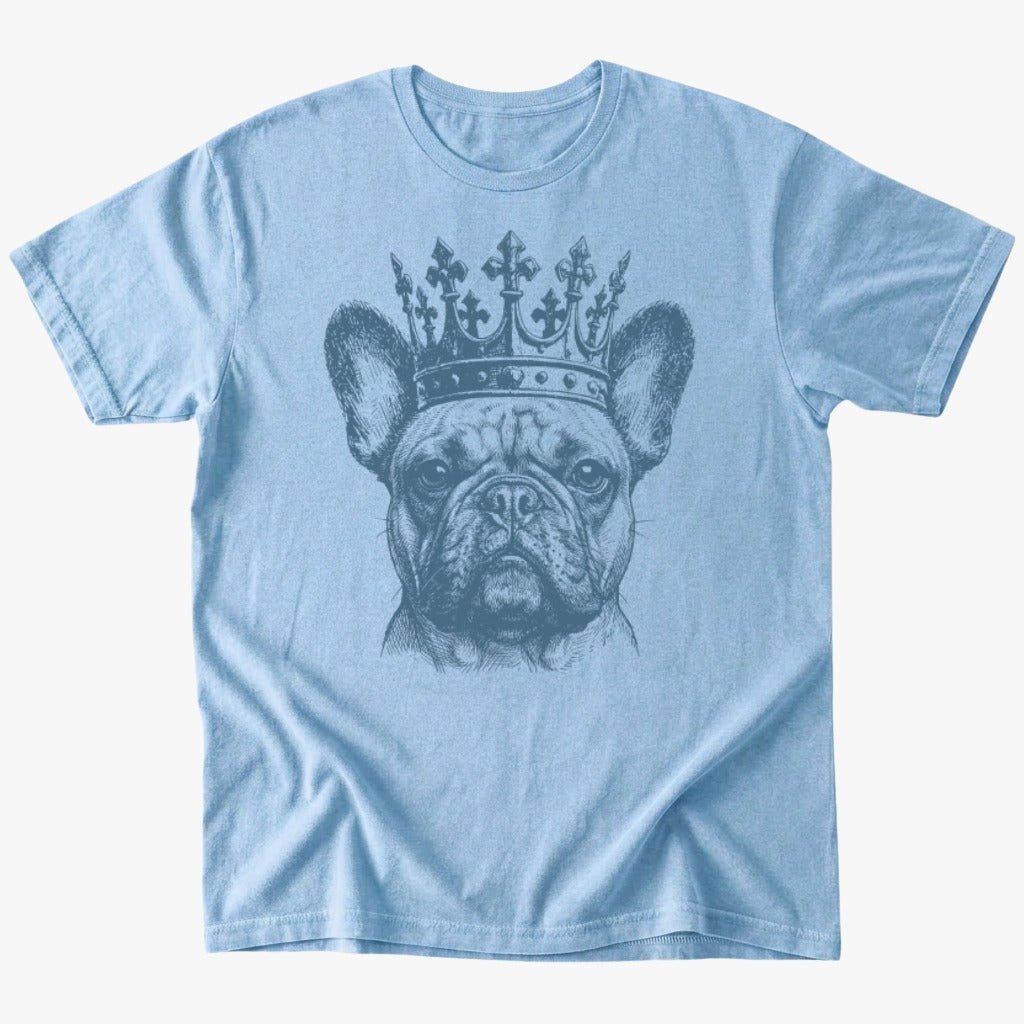 King Frenchie T-Shirt - Light Blue - Heartfur