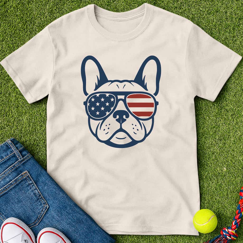 Patriotic Frenchie T-Shirt Natural / S Heartfur