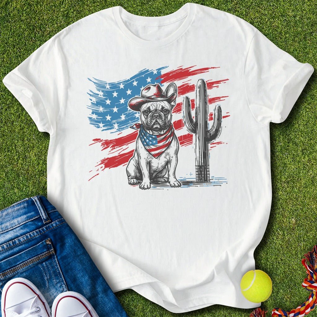 Patriotic western Frenchie T-Shirt