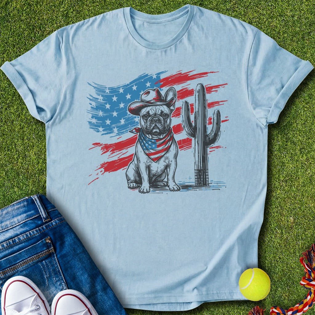 Patriotic western Frenchie T-Shirt