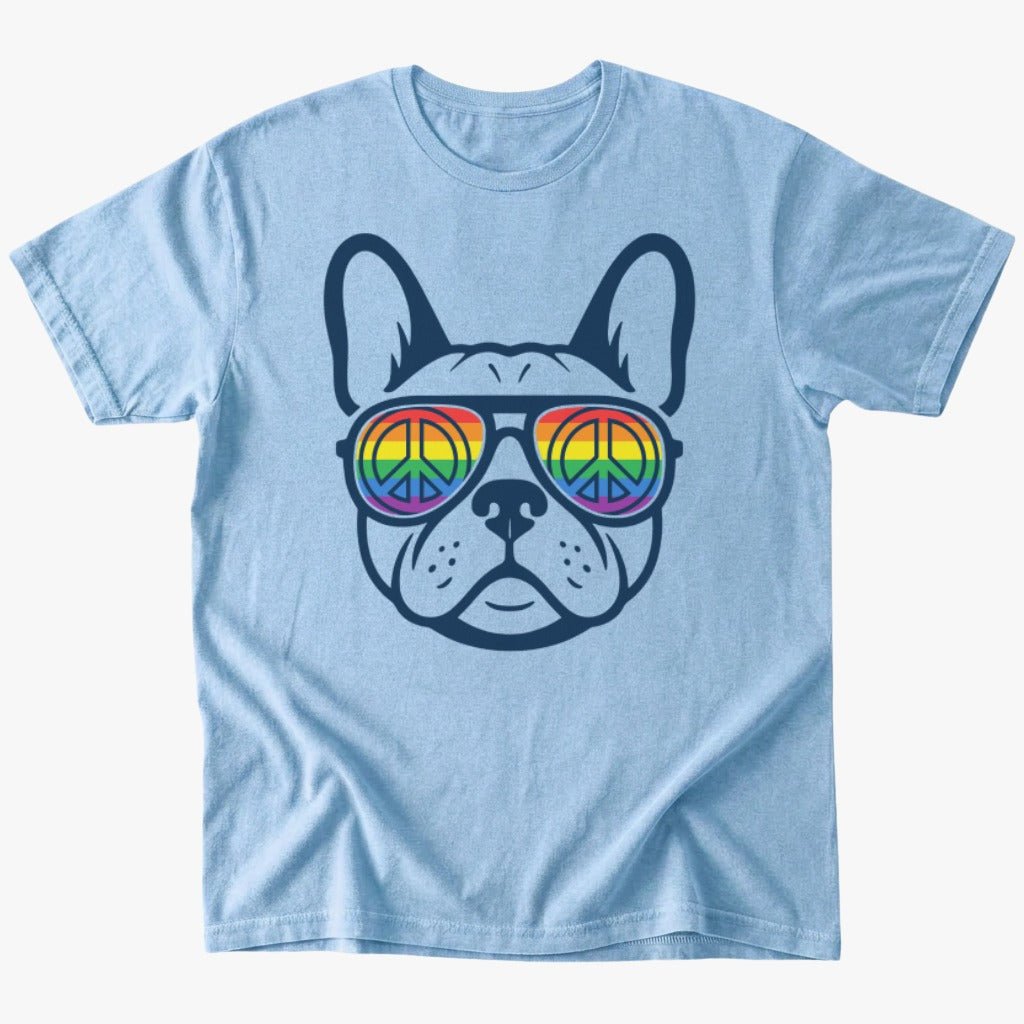 Peace x Frenchie T-Shirt - Light Blue - Heartfur