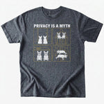 Privacy is a myth T-shirt - Dark Heather - Heartfur
