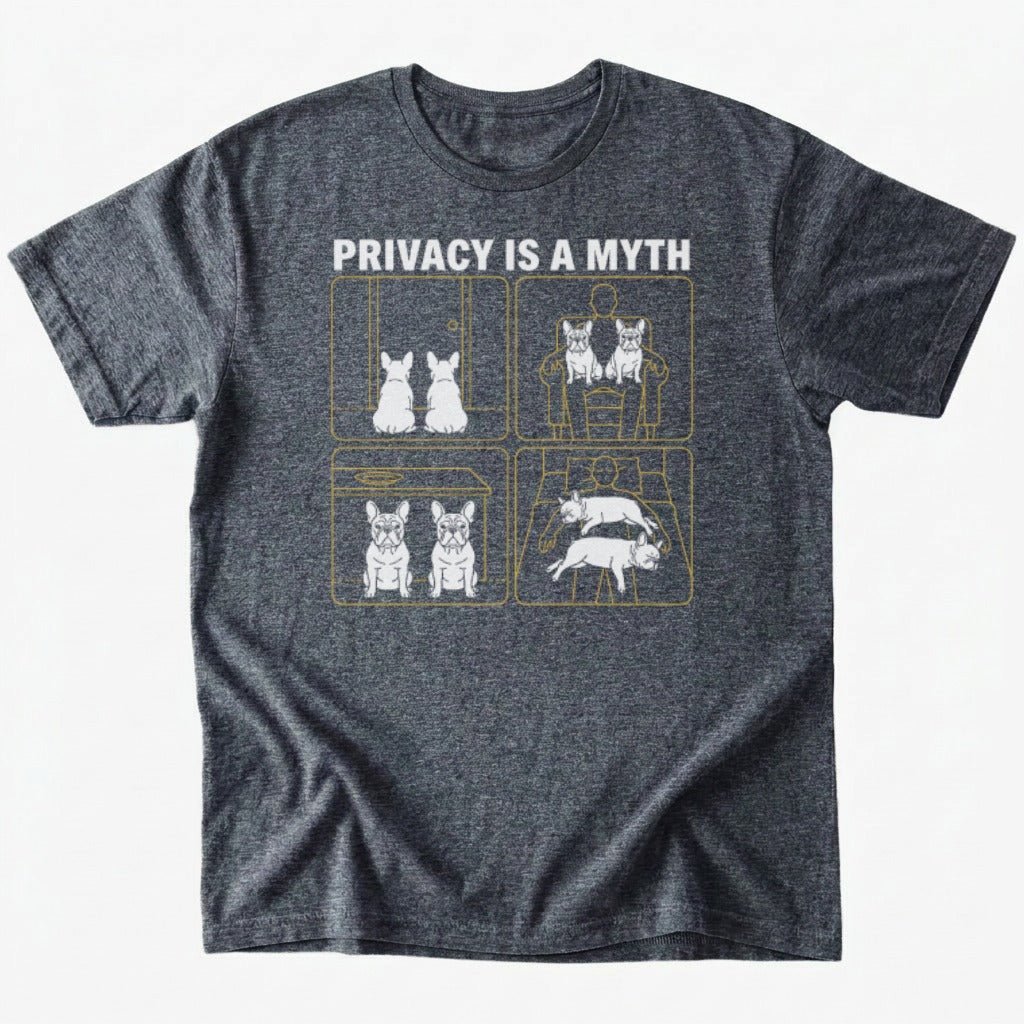 Privacy is a myth T-shirt - Dark Heather - Heartfur