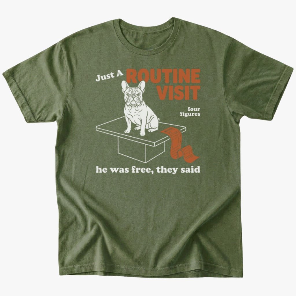 Routine Visit T-shirt - Military Green - Heartfur