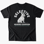 Selective Hearing T-shirt - Black - Heartfur