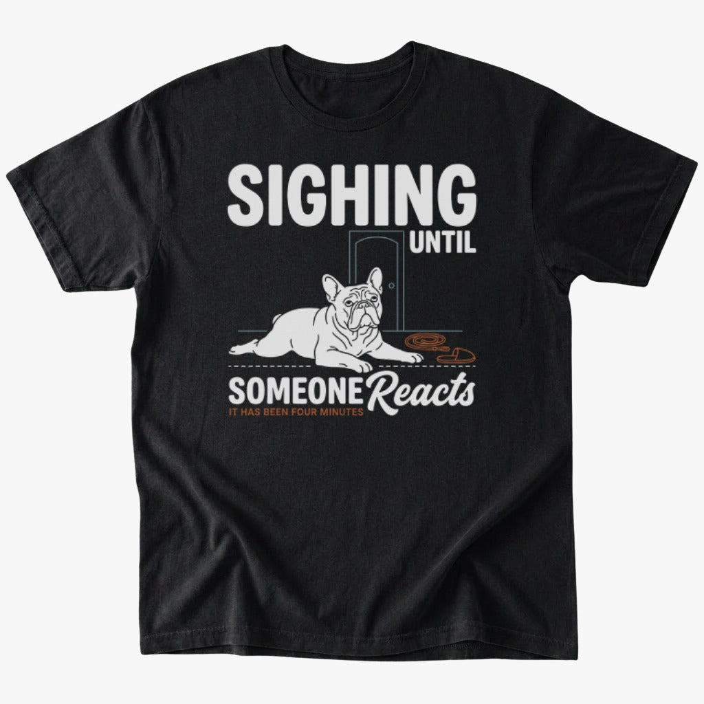 Sighing T-shirt - Black - Heartfur