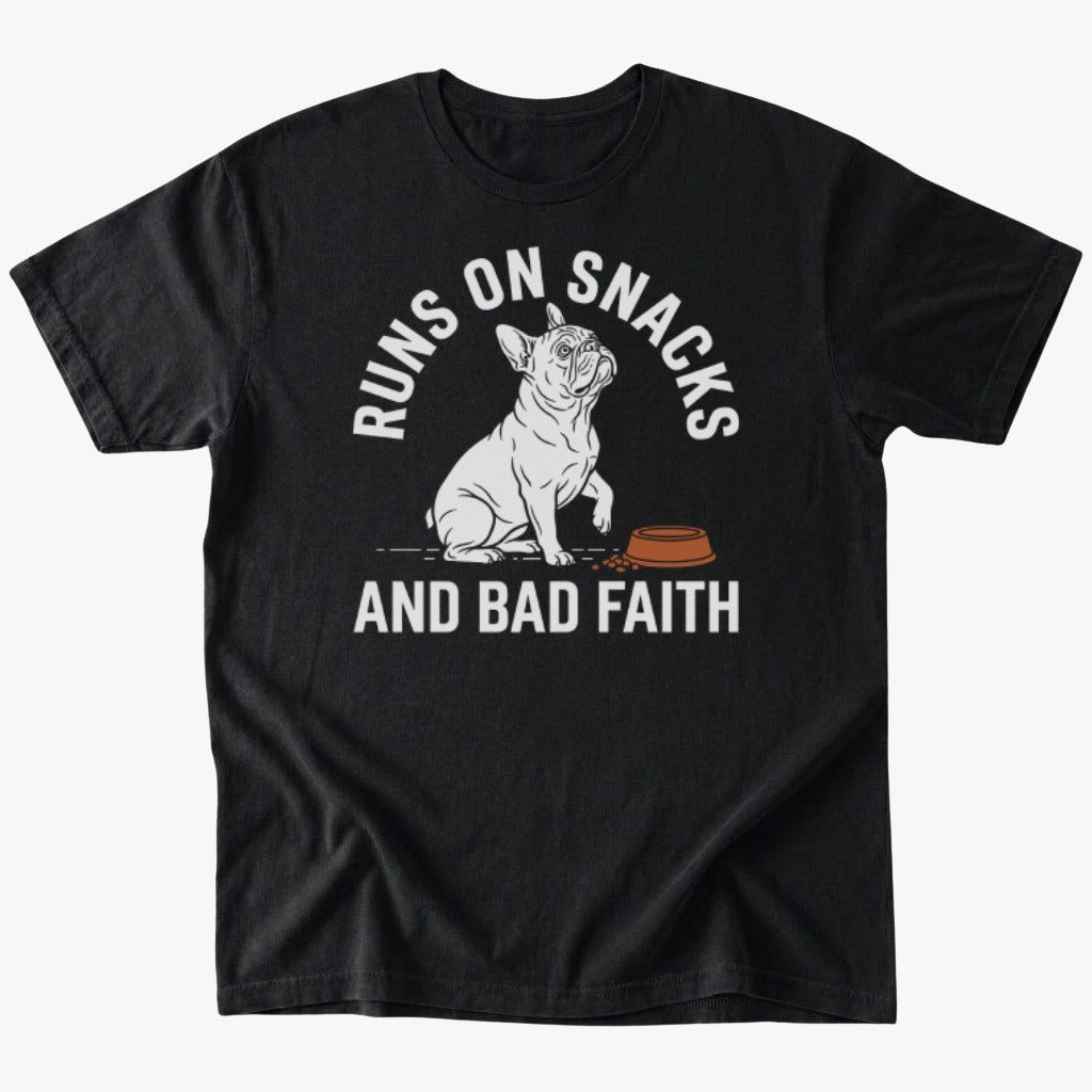 Snacks and bad faith T-shirt - Black - Heartfur