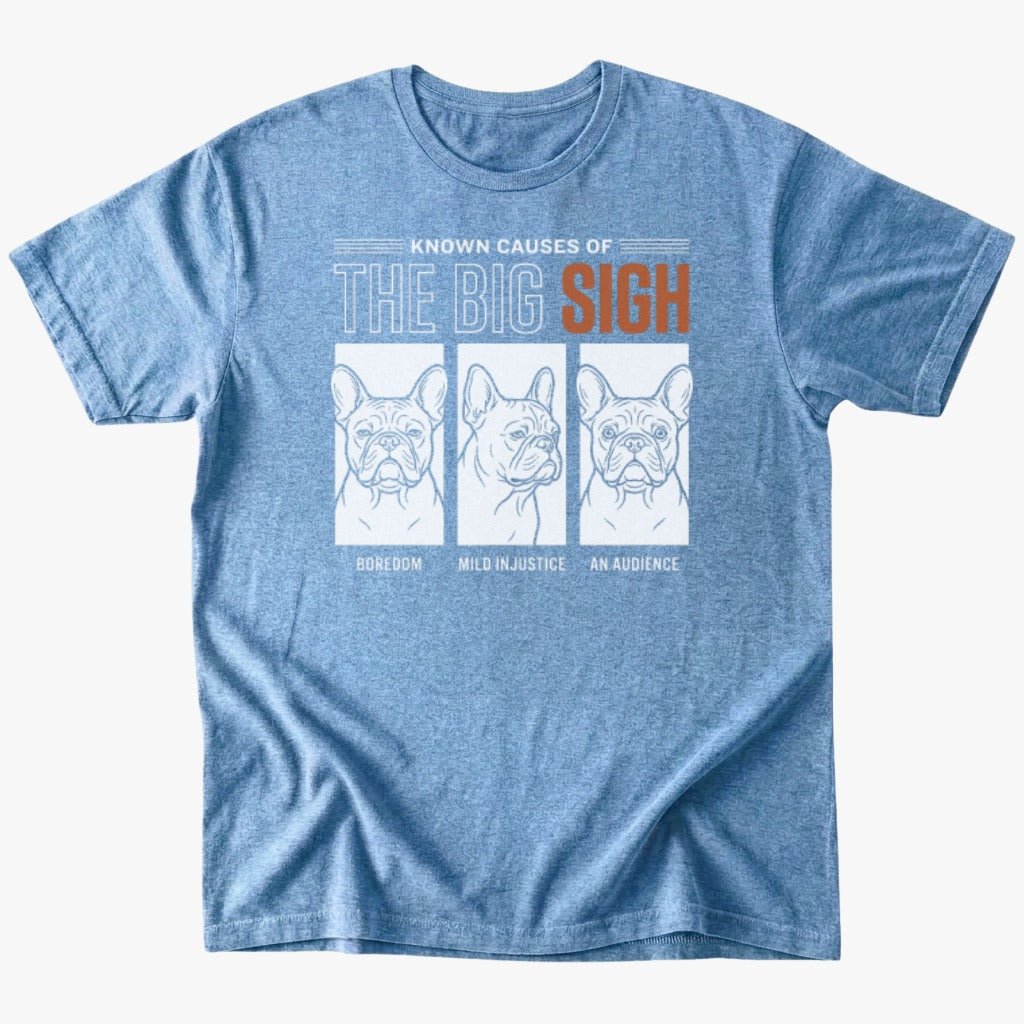 The Big Sigh T-Shirt - Heather Indigo - Heartfur