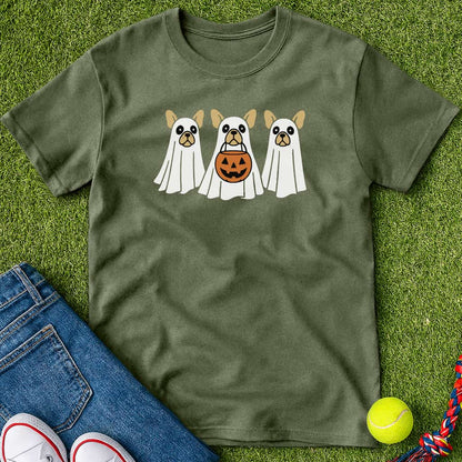 Сute Ghost frenchie T-Shirt Military Green / S Heartfur