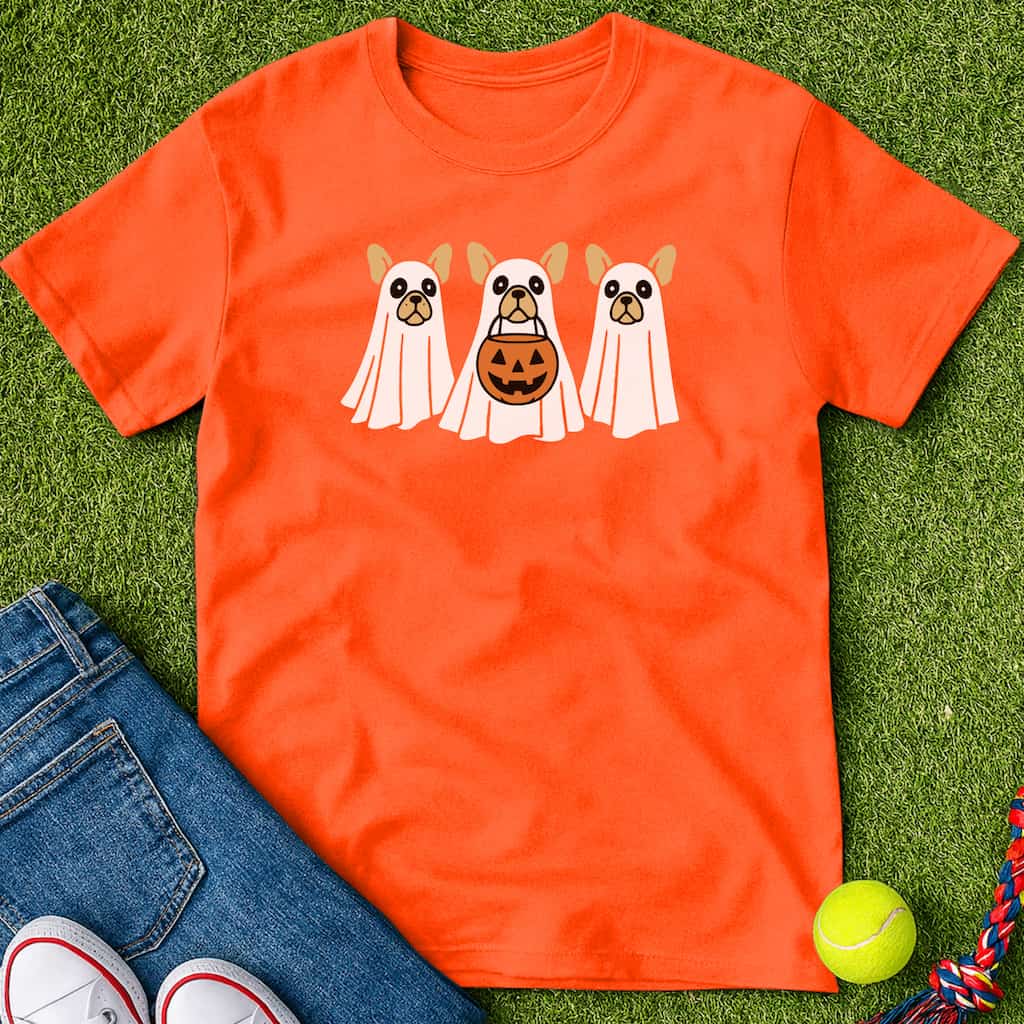 Сute Ghost frenchie T-Shirt Orange / S Heartfur
